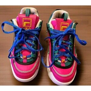 Fila Disruptor II EXP Pink Glow/Gold Fusion/Gardenia Womens Size 6